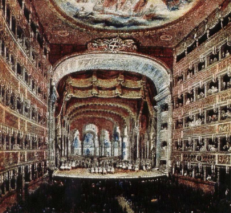 leigh hunt the interior of the teatro san carlo in naples where several of rossini s operas were fist performed China oil painting art